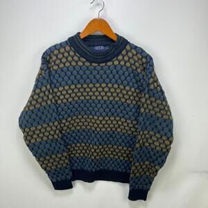 Vintage 90s Old Glory Trippy Knit Sweater Made in USA Medium